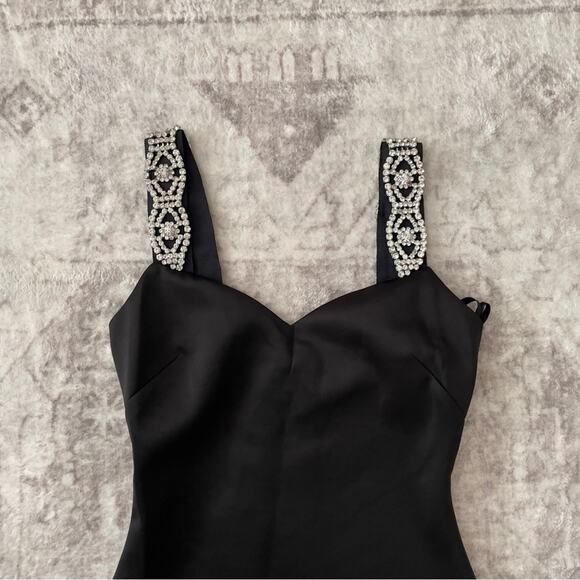 Ted Baker Mally Embellished Strap Black Bodycon Dress Size 2 New - Picture 4 of 15